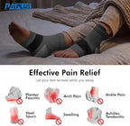 6 Pairs Plantar Fasciitis Socks for Men & Women, Ankle Brace Compression Socks with Arch Support for Achilles Tendonitis, Heel Pain, Swelling & Arthritis Relief, Black, Gray, White, Medium