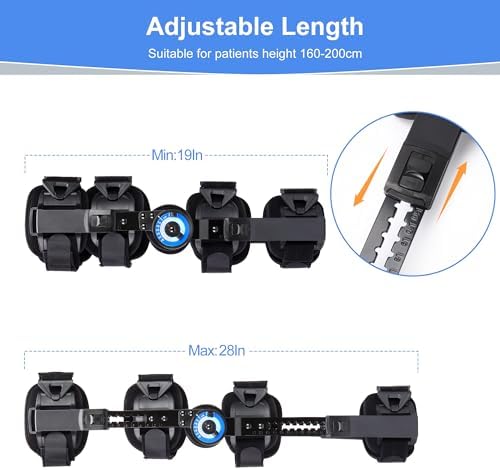 Hinged Knee Brace ROM Post Op,Adjustable With Leg Stabilizers Locking, ACL, PCL, MCL Meniscus Tear & Arthritis Support Knee Immobilizer Brace,Orthopedic Rehab One Size