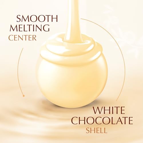 Lindt LINDOR White Chocolate Candy Truffles, Smooth Melting Truffle Center, Bulk Candy Individually Wrapped, 60 Ct