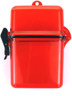 Dry box waterproof, red sealed storage case with snap-lock lid and gasket-style seal for surfing kayaking paddleboarding, fits phone keys cards, 1 pc