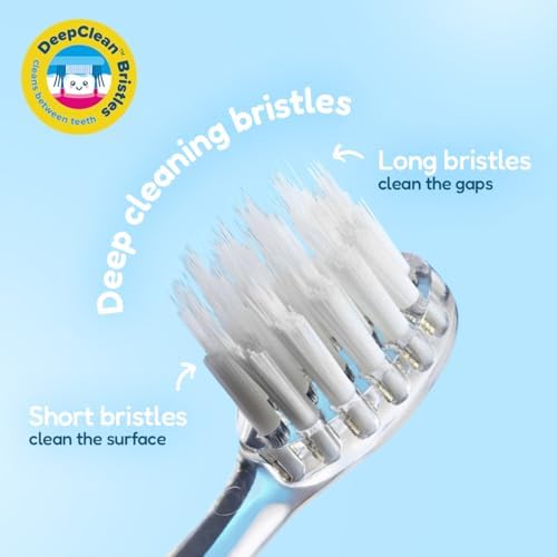 BrushBaby - WildOnes - Kids Rechargeable Electric Toothbrush, Ages 0-10 - Penguin Design with Flashing Lights - DeepClean Bristles for Superior Cleaning - 2 Replacement Brush Heads, 1 USB Cable