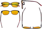 Eyekepper Square Ladies Blue Light Blocking Glasses with Orange Tinted Filter Lens for Sleeping - Computer Eyeglasses Women Acetate Temples with Crystals - Black