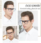OCCI CHIARI Large Reading Glasses Men Oversized Square Readers Spring Hinge 1.0 1.25 1.5 1.75 2.0 2.5 3.0 3.5 4.0 5.0 6.0