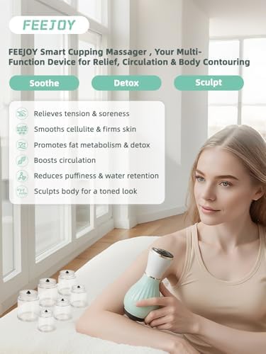Electric Cupping Kit for Massage Therapy with Heat – Cellulite Massage Tool, Lymphatic Drainage Massager, Pain Relief for Back, Neck & Shoulders – Moving & Static Cupping Set for Body Sculpting