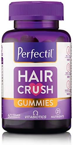 Perfectil Hair Crush Vitamin Gummies - Hair Growth and Thickening Formula | Supports Thicker, Healthy Hair | Biotin, Vitamin D, and More in a Vegan Chewable Gummy