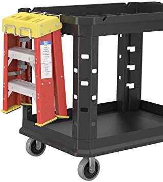 Suncast Commercial Ladder Hook Attachment for Utility Carts, Durable Stainless Steel Construction, Adjustable Clip-On Design for Secure Ladder Storage (2 Pack), Made in The USA