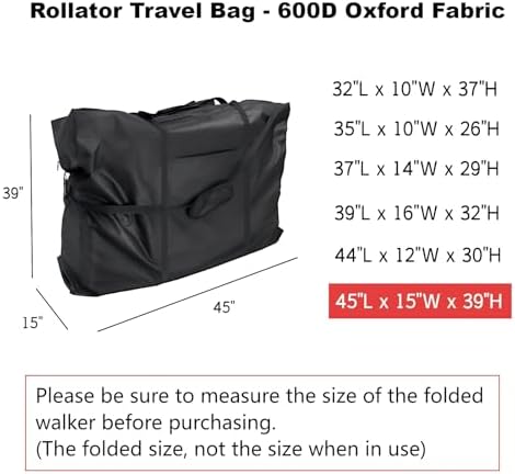 Rollator Travel Bag - Waterproof Wheelchair Bag for Folding Walker Compact Wheelchair Transport Chair Portable Large Duffel Bag Carry Case for Car and Airplane TSA Traveling,45" Lx15"Wx39"H