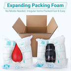 10Pcs 14" x 16" Expanding Foam Packaging for PC & Irregular-Shaped Items, Self-Adapting Protective Foam for Shipping Electronics, Fragile & Valuable Items