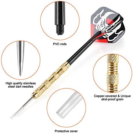 Accmor Metal Tip Darts, Steel Tip Darts, 18 Grams Professional Metal Darts, Darts Metal Tip Set, Metal Darts for Dartboard