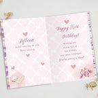 Happy 15th Birthday Card for Girls, Sweet Fashion Bithday Card for 15th Girls, Pink Beauty Themed Card,Birthday Card for Special Daughter Granddaughter, Perfume, Makeup & Pearl Design