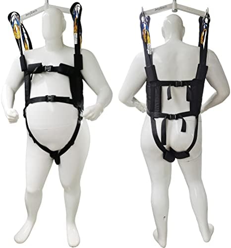 Patient Lift Sling Medical Aid Standing Transfer Belt Walking Strap Heavy Duty Carrier Fold Up Full Body Get Up Sit to Stand Assist for Elderly Senior AnyBack Black