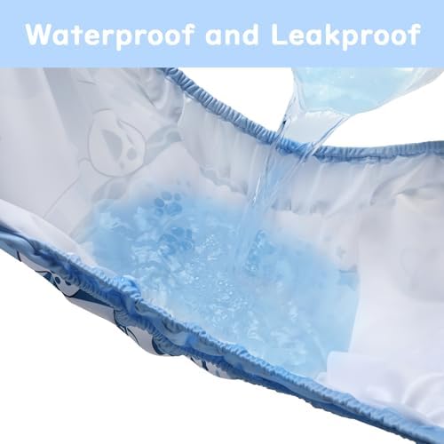 Littleforbig Washable Adjustable Reusable Waterproof Cloth Adult Diaper Wrap Cover- Little Blue L