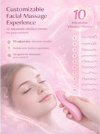 Electric Facial Massager for Skincare, Soft Silicone Face Massager with 10 Vibration Modes, Ergonomic Facial Massage Tool for Face & Jaw Relaxation, Compact Portable Beauty Device