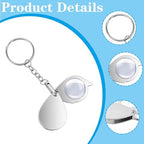 2Pcs Pocket Magnifying Glass, 30X Small Magnifying Glass, Mini Handheld Pocket Magnifier, Folding Jeweler’s Loupe with Keychain for Reading Coins Hobby Travel