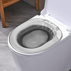 Sitz Bath Basin for Toilet 2000ml with Flusher Hip Basin Bidet, Over The Toilet Hip Bath for Perineal Care Postpartum Care Basin Adults Women (Grey)
