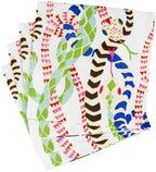 Caspari Serpentine White Boxed Cocktail Napkins - 40 Per Box