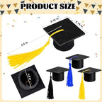 25 Pcs Mini Graduation Caps with Tassel, Graduation Cap Wine Bottle Toppers