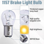 10 PCS 1157 Bulb, P21 5W S25 BAY15D Brake Light Bulb, Double Tail High and Low Foot Turn Signal Bulbs, Universal Halogen Tail Light Parking Lights,Compatible with 7528 2357 2057 1016 1034 1076 (White)