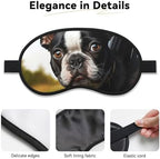 Puppy Dog Boston Terrier Sleep Mask for Women Men Soft Travel Eye Mask with Adjustable Straps Sleeping Eye Shade Cover for Travel Yoga Nap Sleeping