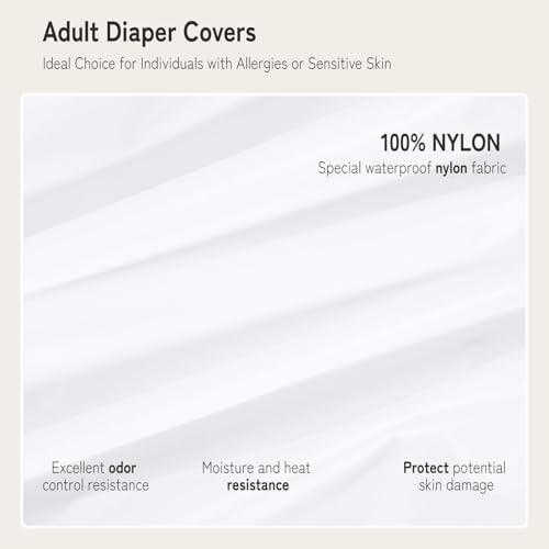 2PCS Carer Adult Diaper Covers for Incontinence Noiseless Reusable Waterproof Underwear Designed to Go On Top of/Together with Diapers & Briefs as Added Leak Resistance Pull-On-Cover Pant