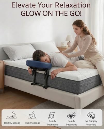 Massage Head Rest for Bed, Adjustable Massage Face Cradle, Home Mattress Top Massage Kit, Home Spa and Salon Table Attachment, Massage Pillow Face Down Perfect for Eye Surgery Recovery & Relaxation