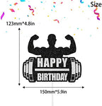 Black Glitter Weightlifting Cake Topper-Gym Party, Fitness Enthusiast,Trainer Birthday Party or Sports Themed Party Decoration.SugarGera