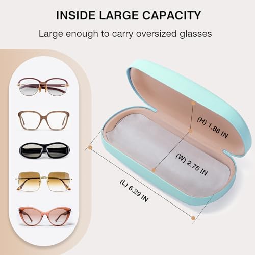 Marvolia Glasses Case Hard Shell - PU Leather Eyeglass Cases Eyeglasses Case for Sunglasses Eye Glasses Cases