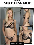Avidlove Sexy Sheer Floral Mesh Lingerie Set Low Waist Sleepwear Bra and Panty 2 Piece Nightwear