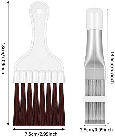 Boao Air Conditioner Condenser Fin Comb, Fin Cleaning Brush Air Conditioner Coil Cleaner Refrigerator Coil Cleaning Whisk Brush Evaporator Radiator Repair Tool(2 Pieces)