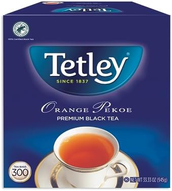 Tetley Tea, Orange Pekoe, Food Service Size 300Count 945g Tea Bags