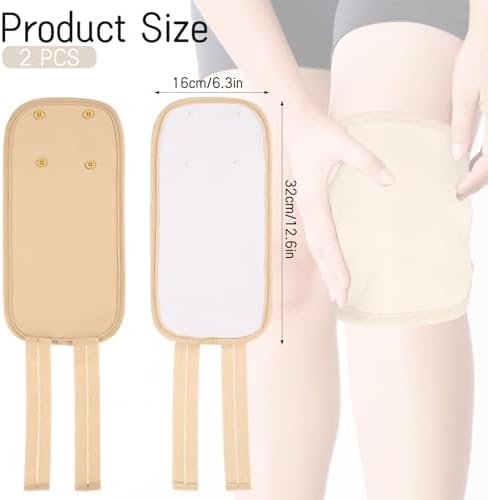 Ptwola 2 Pcs Castor Oil Pack Wrap Leakproof Caster Oils Compress Pads with Adjustable Elastic Shoulder Straps Reusable Essential Leg Care Pack for Men Women Elbow Hand Arm Thigh Leg Knee
