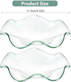 2Pcs Glass Wax Warmer Replacement Dishes, Candle Warmer Plate, 4.5" Ruffled Edge Transparent Bowls for Electric Oil & Wax Melt Lamps, Candle Heating Bowl for Aroma Therapy Lamp Electric Lamps Oil
