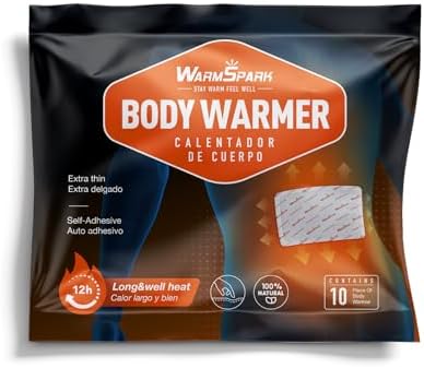 Body Warmers with Adhesive - Heat Warmer Patch Disposable Air Activated Hot Warmers - Up to 12 Hours of Heat - WarmSpark