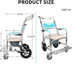 Wheelchair Shower Transport Chair, Adjustable Backrest Angle Shampoo Bath Toilet Chair, Adjustable Backrest Angle Shampoo Bathroom Toilet Chair Wash Wheelchair Seat