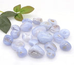 Beautiful Nature Blue Agate Geode Tumbled Stones for Reiki, Aquarium Decor, and Home Decoration - Irregular Quartz Mineral Specimens(100g)