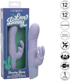 CalExotics Love Bunny Thrusting Bunny Waterproof Silicone Rechargeable Rabbit Vibrator Purple - SE-0619-60-3