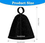 2PCS Sauna Hat for Men & Women, Soft Luxury Wool Sauna Cap for Bath House Accessories, Sauna Hair Protector Ideal Gifts for Sauna Lovers Russian Heated Hat(White Black)