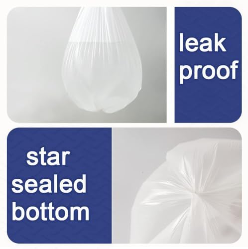 OKKEAI Small Trash Bags -1.2 Gallon Garbage Bags 5 Liter Trash Bags Wastebasket Liners for Bathroom,Office,Translucent,120 Counts Fit 5L 1.2,1.5,2Gal