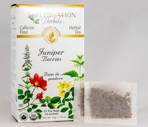 CELEBRATION HERBALS Juniper Berries Tea Organic 24 Bag, 0.02 Pound