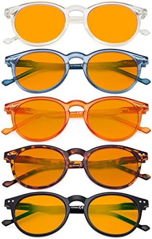 Eyekepper 5-Pack Oval Round Spring Hinges Eyeglasses Includes Sunglasses