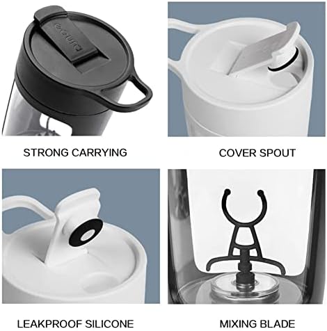 Protein Powder Mixer Shaker Cup Electric Portable Bottle for Coffee Free with USB Rechargeable 1200Mah,Pink