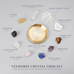 7 Chakra Healing Crystals Grid Set – Real Stones, Clear Quartz Tower, Amethyst & Tree of Life Altar Tray – Spiritual Meditation & Reiki Decor for Yoga, Positive Energy (Guide Included)