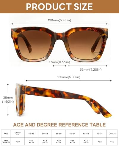 Bifocal Sunglasses Reader - 3 Pack Lightweight Oversized Classic Style for Women Reading W/UV 400 Protection