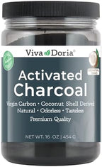 Viva Doria Virgin Activated Charcoal Powder, Coconut Shell Derived, Food Grade, 16 Oz