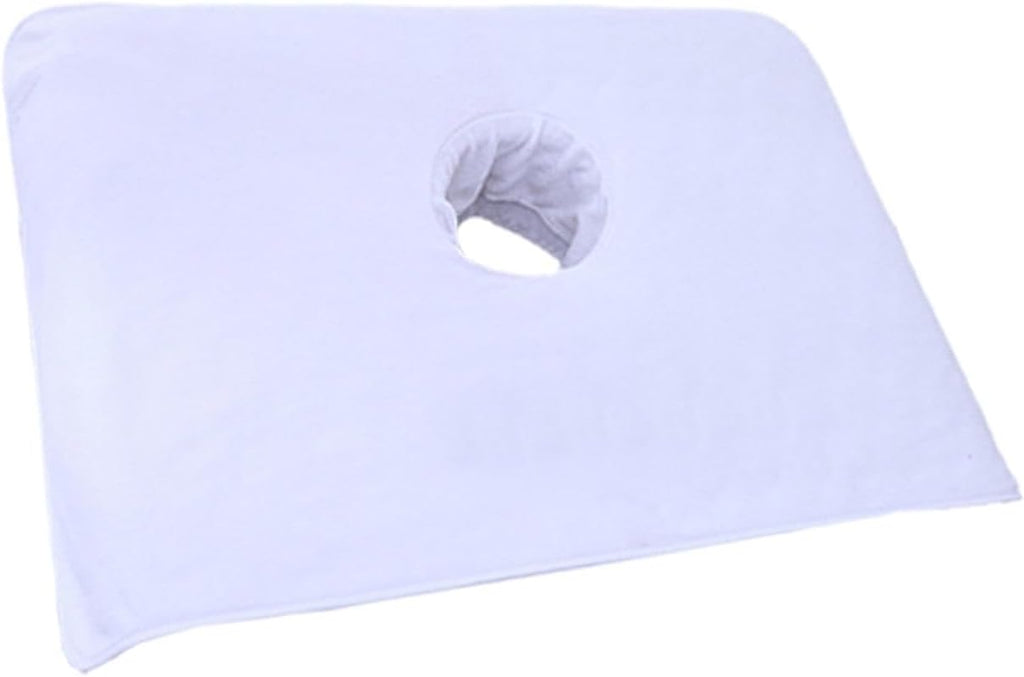 Massage Table Towel Massage Towel Reusable Face Pad Massage Hole Pad SPA Bed Head Curtain Pad Face Cradle Hole Cover, White