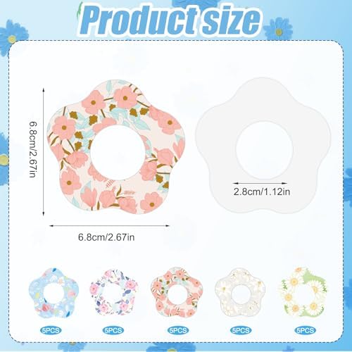 25pcs Flower Theme Adhesive Patches for Libre 2, Breathable Flower Sensor Covers CGM Overpatches Waterproof Sweatproof Monitor Sensor Stickers Tape Accessories for Libre