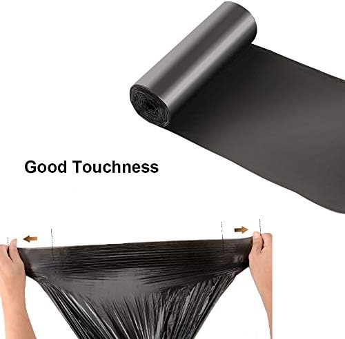 4-6 Gallon Recycled Trash Bags Biodegradable Trash Bags Compostable Garbage bags Recycling bags Degradable Waste basket Liners Bags for Bathroom Kitchen Bedroom Living Room Office (Black, 100 Counts)