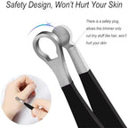 Liangery Nose Tweeezers, Manual Nose Hair Trimmer for Men- Stainless Steel Precision Blades with Leather Case, Nasal Hair Cutter Tweezers for Eyebrow, Ear & Facial Hair Grooming Tool (Black)