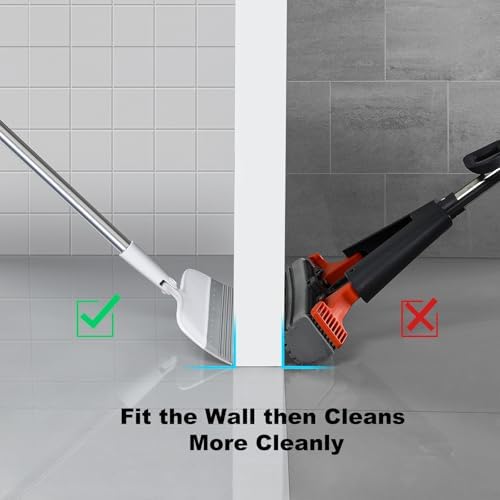 Rubber Squeegee Broom for Floors, 51.77" Long Handle Multi-Surface Magic Multifunction Broom, Pet Hair Remover Scraper for Laminate Carpets, Windows, Mirrors, Rugs, Hardwood, Tile Cleaning