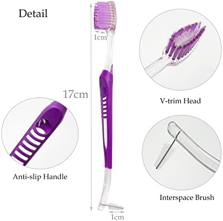5 Pcs Orthodontic Toothbrush Double-Ended Brush for Brace and Teeth Detail Cleaning, 5 Colors